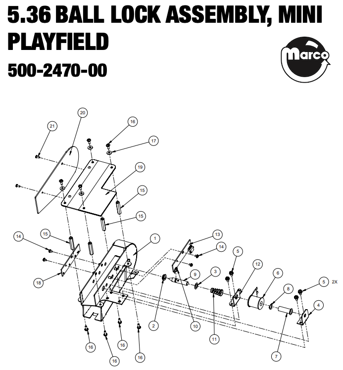 BLACK KNIGHT SOR PREM LE (Stern) Mini playfield lock ramp