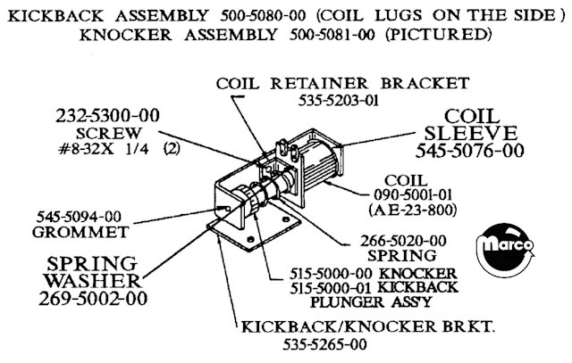 Kickback assembly Data East 500-5081-00