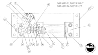 Flipper assembly Data East right
