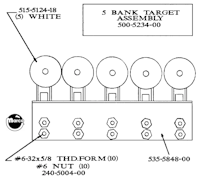 Target assembly Data East 5 bank
