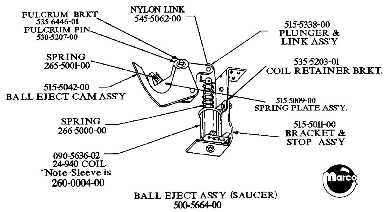 Ball eject assembly Data East / Sega