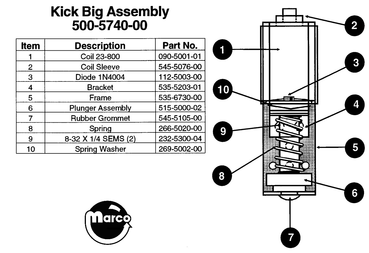 Kick Big ball kicker assembly