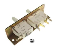 Power and memory interlock switch dual coin door assembly