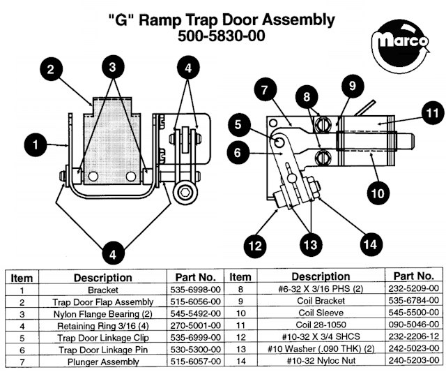 GUNS N ROSES (Data East) G ramp trap door assembly