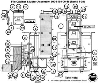 500-6159-00-11 - X-FILES (Sega) File cabinet and door 545-5778-00