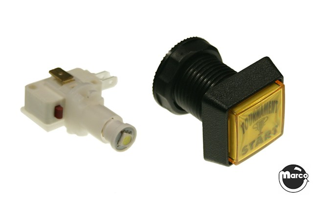 Pushbutton switch yellow sq. Tournament LED