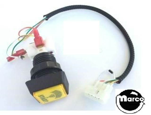 Pushbutton switch yellow square Tournament