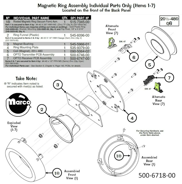 LORD OF THE RINGS (Stern) Magnet ring assembly