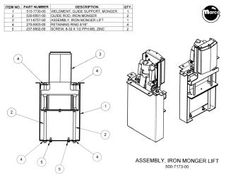 IRON MAN (Stern) Iron Monger lift assembly