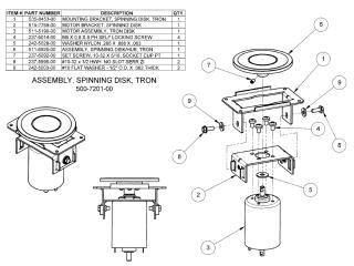 TRON (Stern) Spinning disc assembly