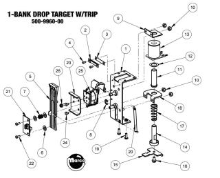 500-9960-00 - Drop target assembly Stern single - Marco