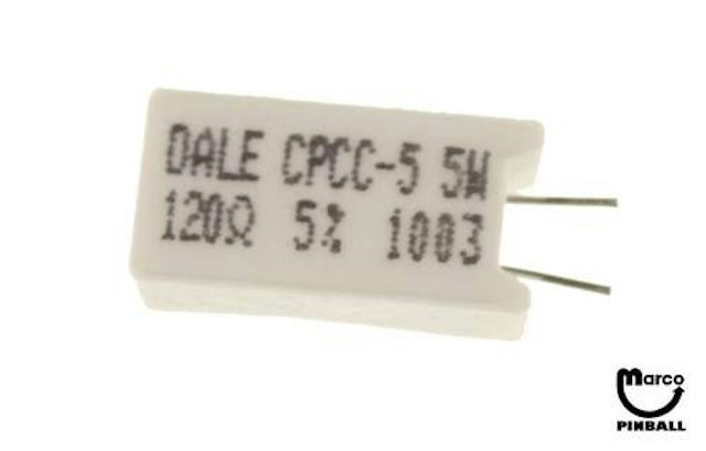 Resistor 120 ohm 5w vertical