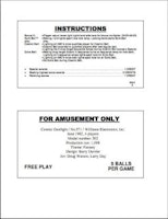 COSMIC GUNFIGHT (Williams) Score Cards 3