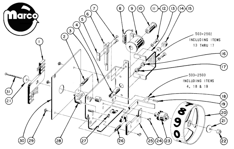 503506 Score drum coil bracket Chicago Coin Machine Marco