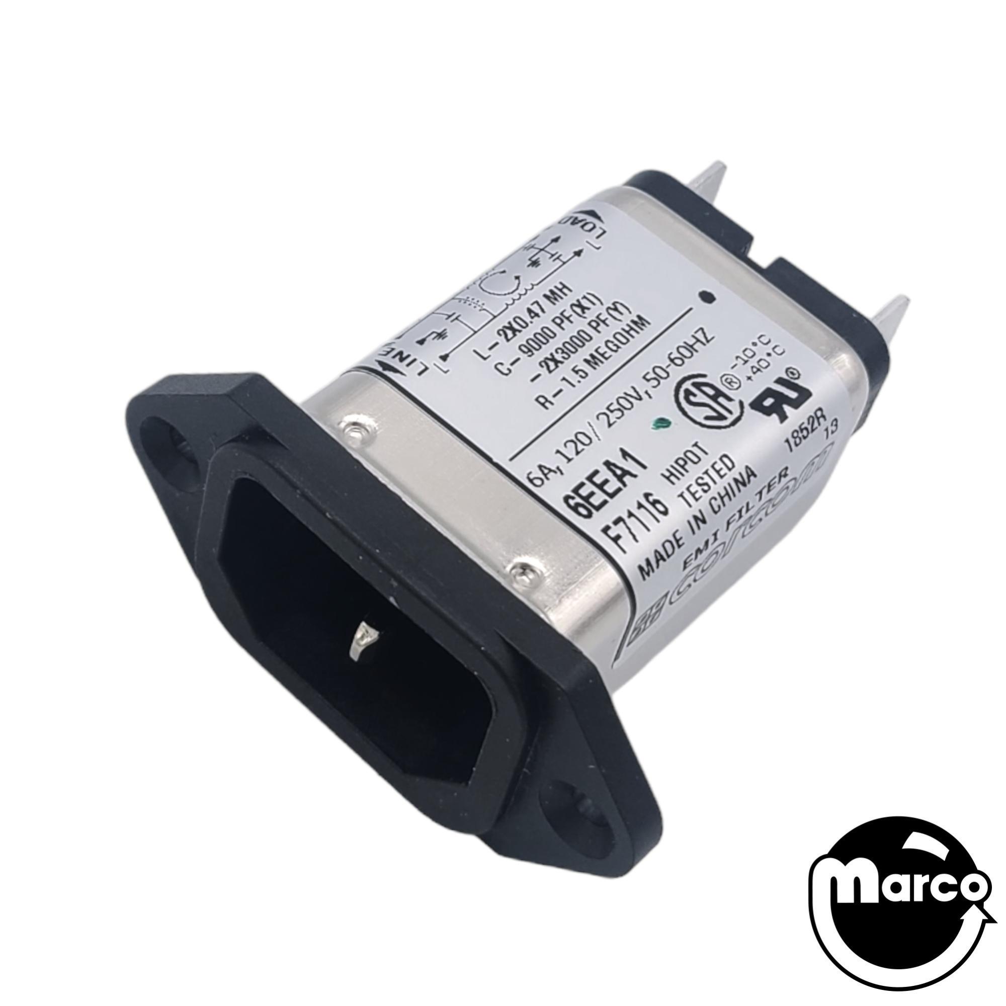 AC line filter 5 amp with IEC connector