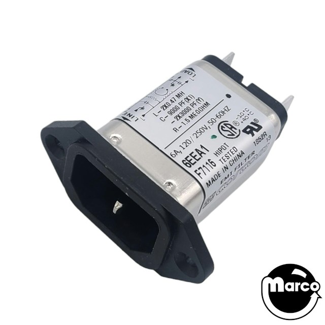 AC line filter 5 amp with IEC connector