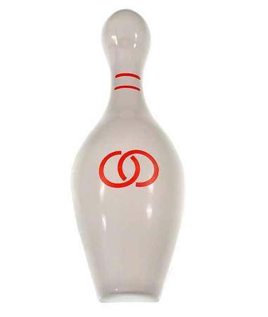 Bowling pin plastic Chicago Coin logo