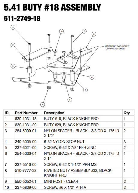 BLACK KNIGHT SOR (Stern) Plastic assembly No.18