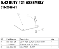BLACK KNIGHT SOR (Stern) Plastic assembly No.21
