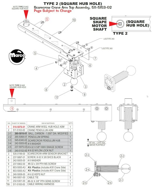 BATMAN (Stern) Scarecrow crane assembly Type 2