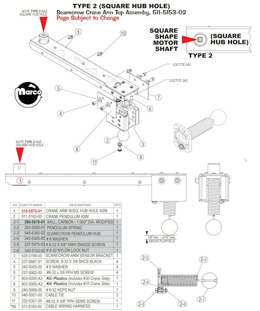 BATMAN (Stern) Scarecrow crane assembly Type 2