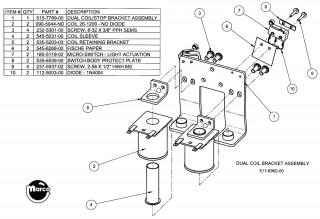 TRANSFORMERS LE (Stern) Dual coil bracket assembly