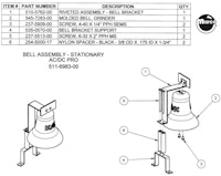 AC/DC PRO (Stern) Stationary bell assembly
