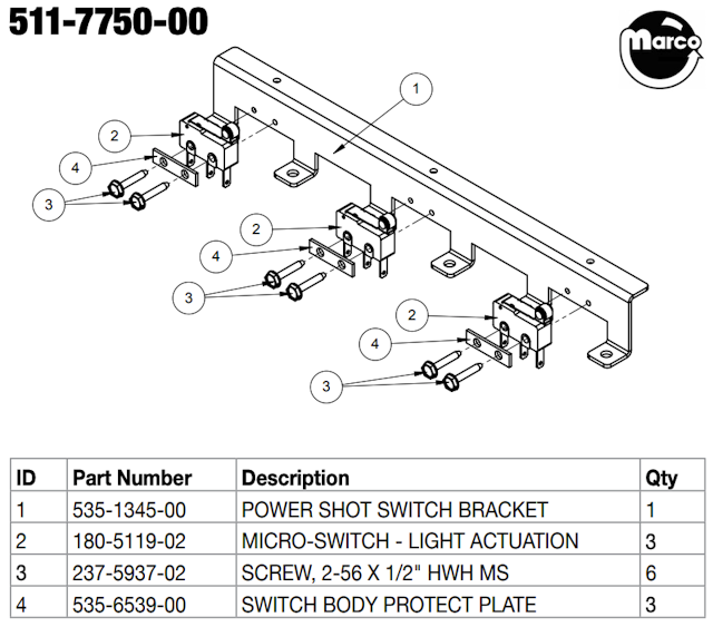 GHOSTBUSTERS (Stern) Power shot bracket assembly