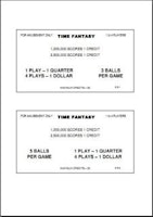 TIME FANTASY (Williams) Score cards (3)