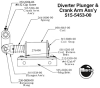 Diverter plunger and crank assembly Data East / Sega