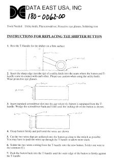 STAR WARS (Data East) Shifter button