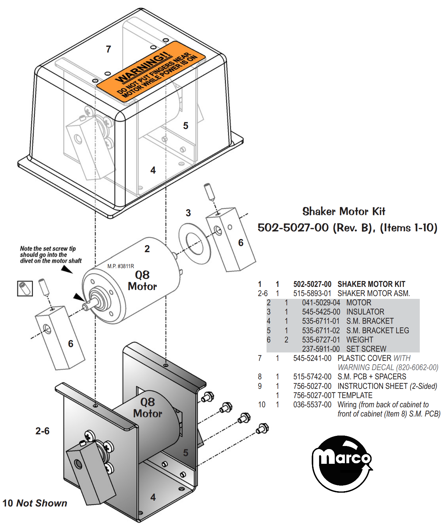 Shaker motor kit Data East / Sega / Stern