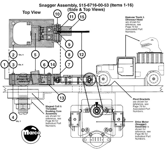 LOST WORLD JURASSIC PARK (Sega) Snagger assembly