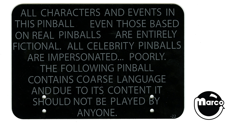SOUTH PARK (Sega) Topper disclaimer sign