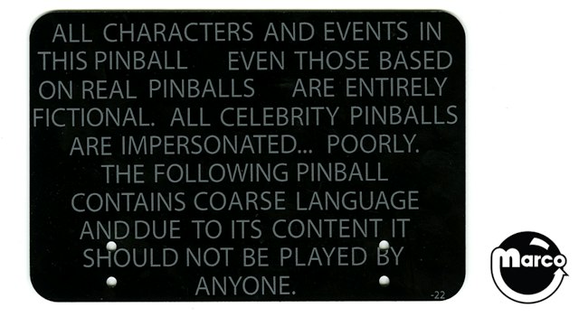SOUTH PARK (Sega) Topper disclaimer sign