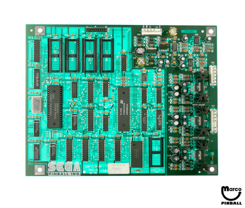 520-5126-02 - Sound board 2-4 meg - Marco Specialties Pinball Parts