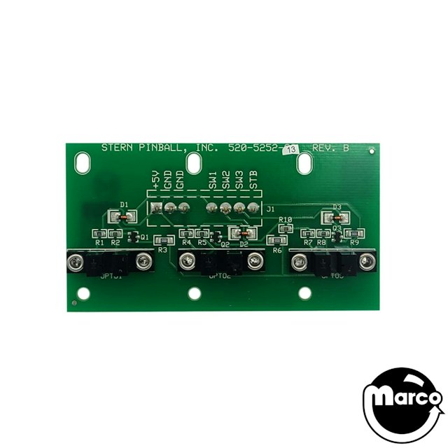 Opto board - Stern 3 bank with right angle connector connector