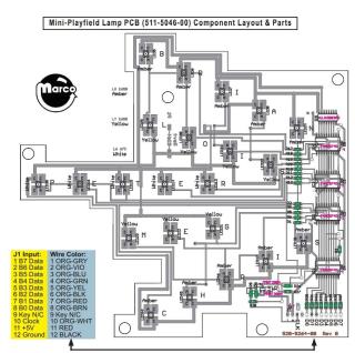 Mini playfield lamp PCB