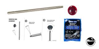Ball shooter rod 7-3/4 inch red transparent