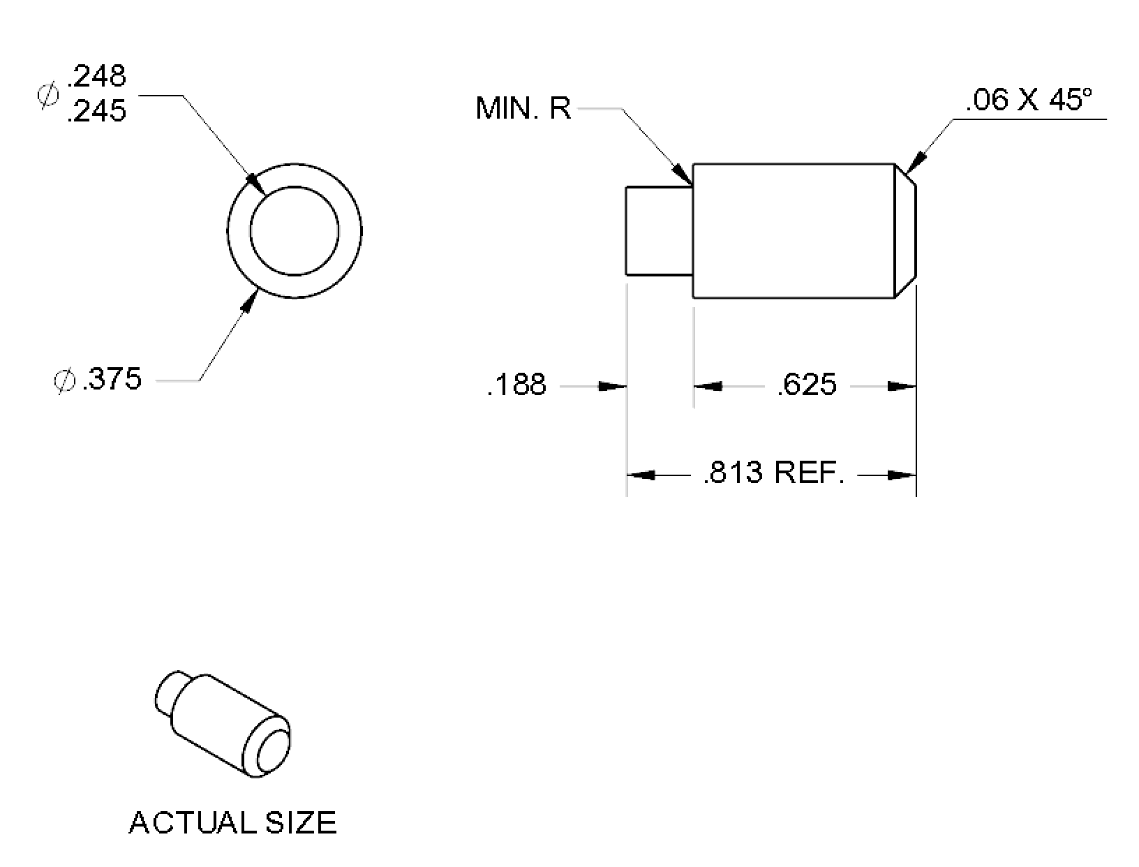 Pivot pin for 500-5329-XX brackets
