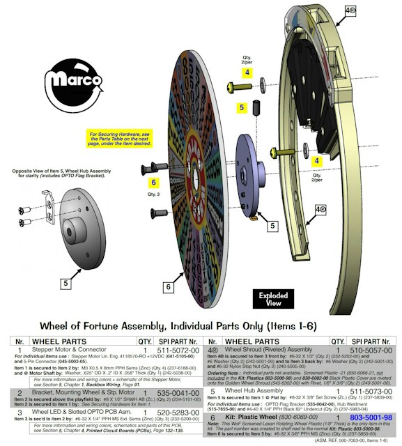 WHEEL OF FORTUNE (Stern) Motor bracket