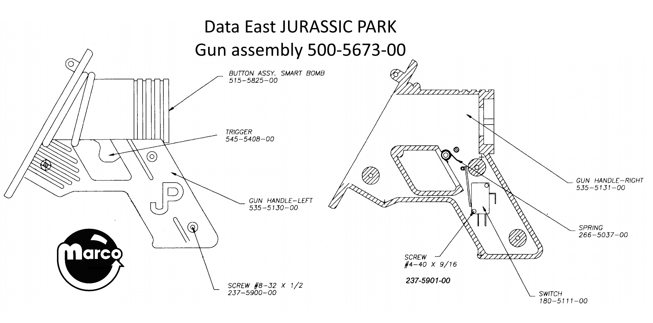 JURASSIC PARK (DE) Gun handle left