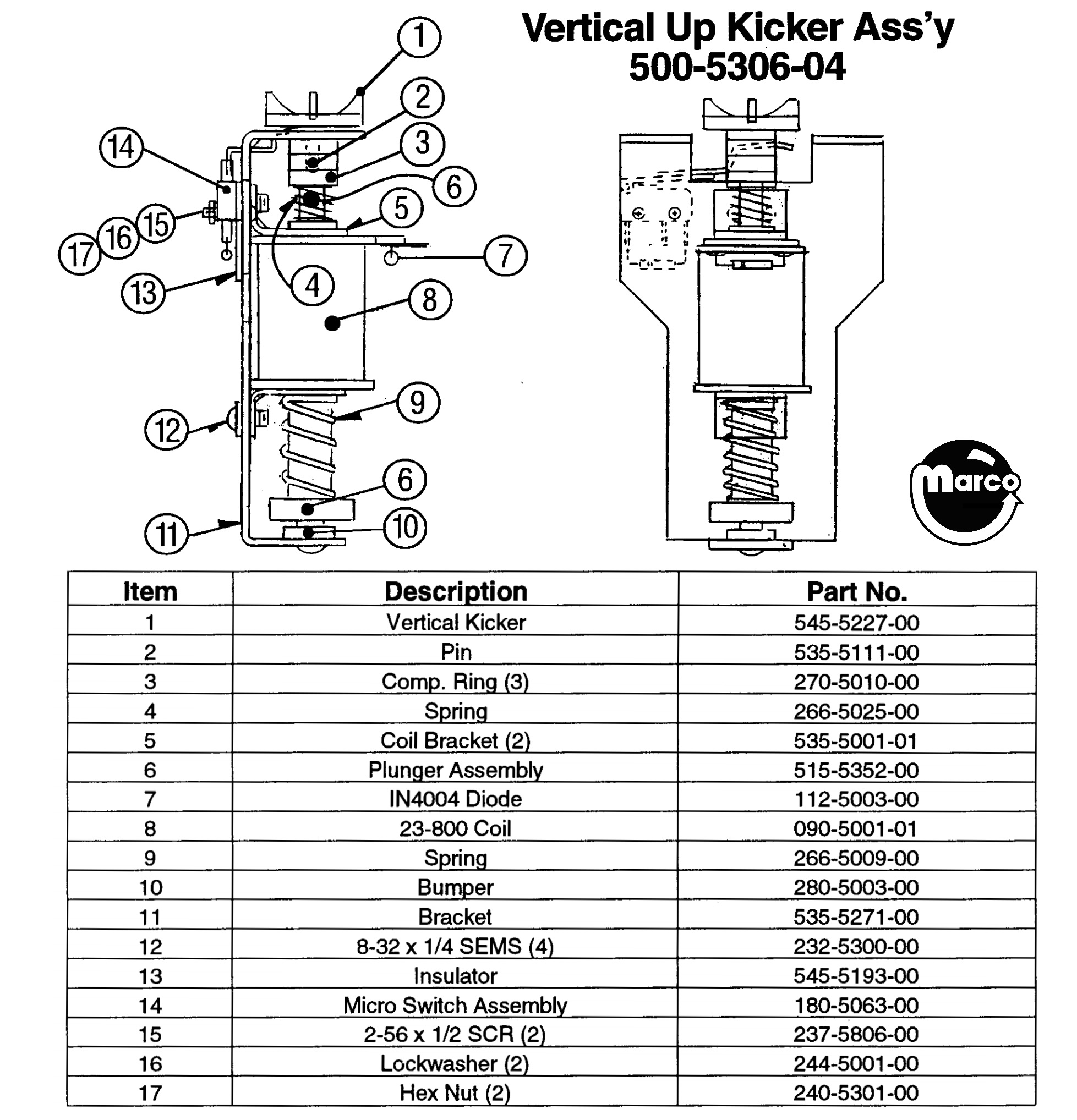 Bracket VUK assembly Data East / Sega