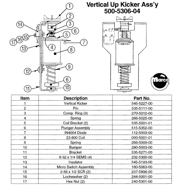 Bracket VUK assembly Data East / Sega