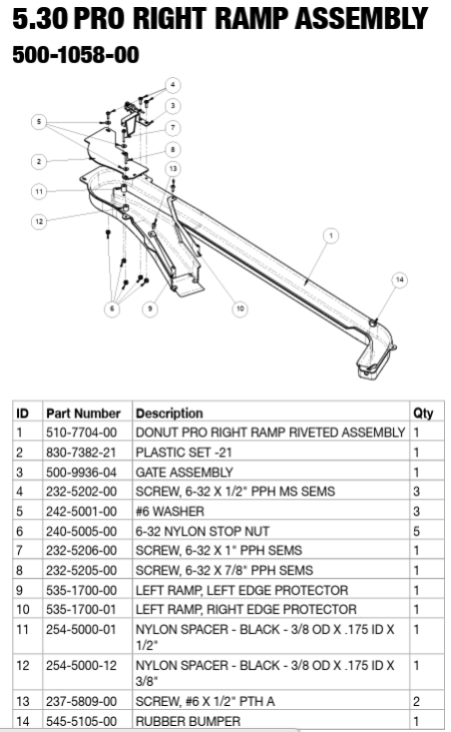 Right Plastic Ramp for Star Wars Pro (STERN)