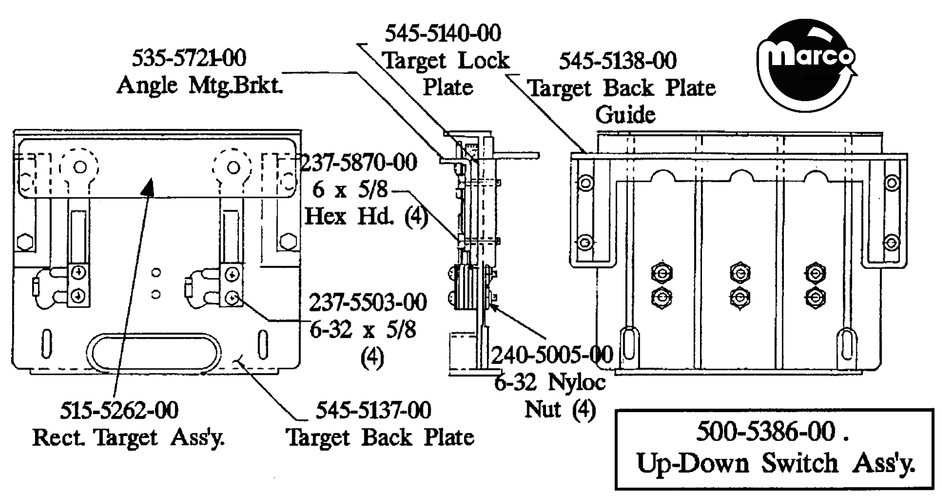 Moving target bank back plate Data East