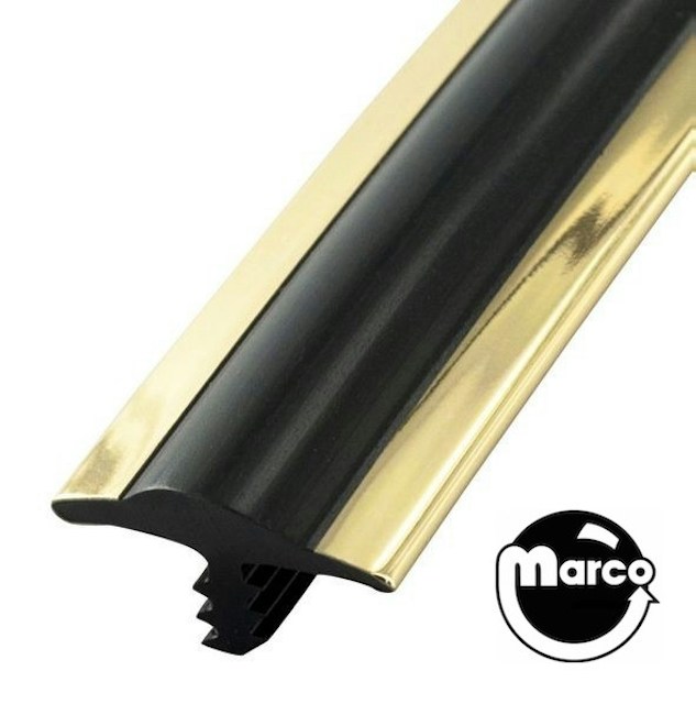 T-molding 3/4 inch gold with black center - per foot