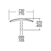 T Molding - 3/4 inch; wide black - per foot