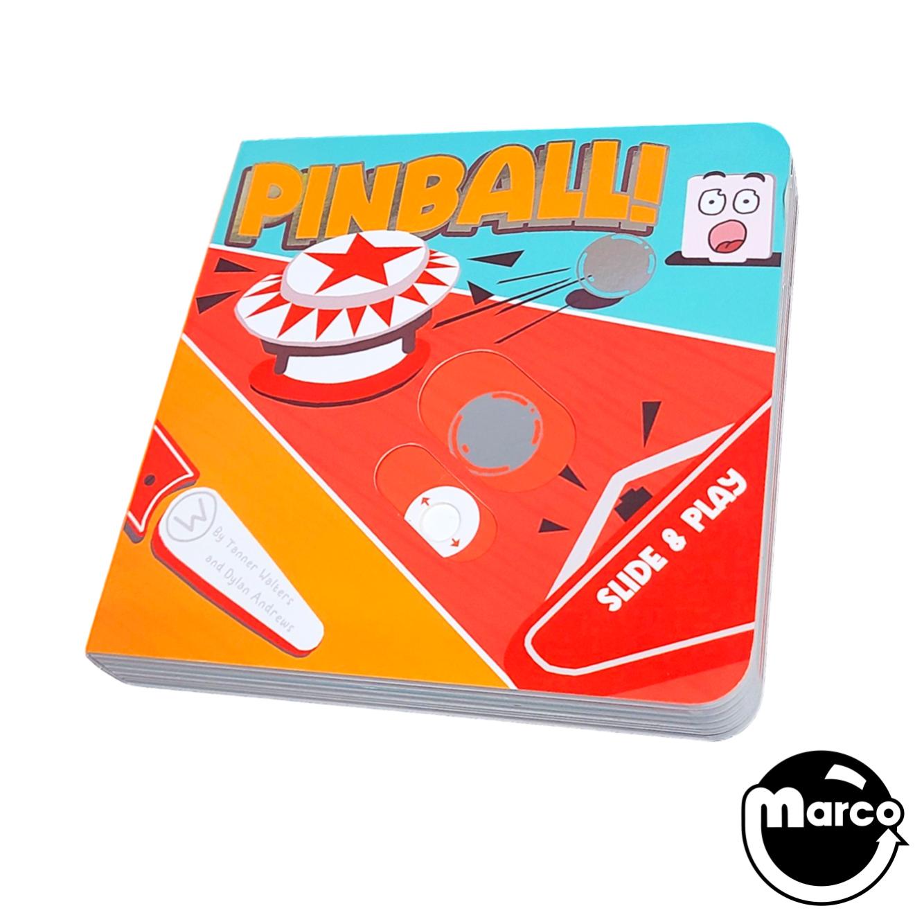 Interactive pinball-themed sliding board book