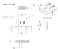 Connector plug 4 pin male GI .093 inch